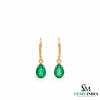 Pear Shape Emerald Drop Earrings - Fine Gemstone Jewelry