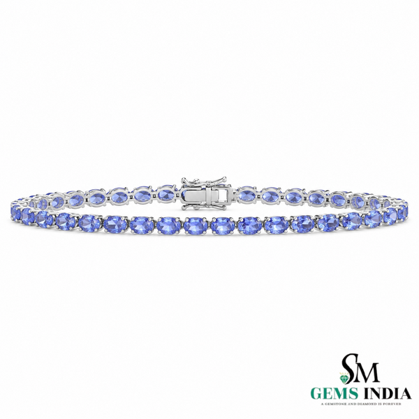 Elegant Oval Tanzanite Bracelet for Women - Luxury Gift For Her