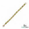 Natural Oval Peridot Bracelet with Diamond Flower Links for Women – August Birthstone Jewelry