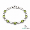 Natural Oval Peridot Link Bracelet in 14K Gold – Fine Gemstone Jewelry