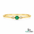 Elegant Round Emerald and Diamond Ring - Classic Emerald Engagement Ring
