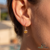 Cushion Cut Citrine Drop Hoop Earrings - Statement Jewelry