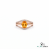 Oval Citrine Diamond Ring In 14K Gold- Classy Engagement Ring