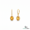 Luxury Oval Citrine and Diamond Drop Earrings – Special Occasion Jewelry