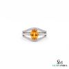 Oval Citrine Diamond Ring In 14K Gold- Classy Engagement Ring