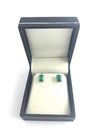 Emerald Earrings 14k Gold, Emerald Cut, Genuine Gemstone Studs