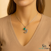 1.10 Carats Natural Emerald and diamond Dolphin Pendant for Womans in 14k Solid Gold