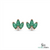 Marquise shape Natural EmeraldDiamond Floral Stud Earrings – 14K Gold