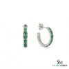 1.20 carat Classic 14k Gold Emerald Hoop Earrings Statement Hoops fine Jewelry for her