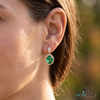 Vintage-Inspired Oval shape Natural Emerald Diamond Halo Earrings