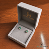 Marquise shape Natural EmeraldDiamond Floral Stud Earrings – 14K Gold
