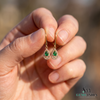 Luxury Natural Emerald Teardrop Earrings with Diamond Border 14K Gold
