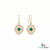 2.10 carat Sun Halo Natural Emerald Dangle Earrings in 14k Gold – Artisan Boho Luxury