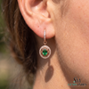 2 carat Natural Emerald Oval 14k Gold Dangle Earrings with Diamond Halo