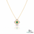 Radiant Oval Natural Emerald & Diamond Sunburst Pendant Diamond Burst Design