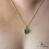 2.20 carat Natural Emerald Heart Pendant in Gold with Diamond Accents Elegant Gift for Her