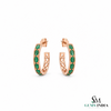 1.20 carat Classic 14k Gold Emerald Hoop Earrings Statement Hoops fine Jewelry for her