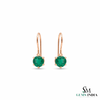 1.50 carat Real Emerald and Diamond Dangle Earrings in 14K Gold Minimalist Leverback Design