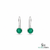 1.50 carat Real Emerald and Diamond Dangle Earrings in 14K Gold Minimalist Leverback Design