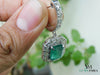 8 carat Vintage Style Natural Emerald-Cut Emerald Earrings with Diamond Halo Drop Earrings in 14K White Gold