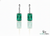 3 carats Emerald cut natural emerald stud earrings Rectangular Gemstone Drops