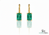 3 carats Emerald cut natural emerald stud earrings Rectangular Gemstone Drops