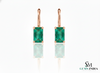 3 carats Emerald cut natural emerald stud earrings Rectangular Gemstone Drops