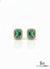 4.40 carat Timeless Green Gem Elegance Emerald Cut Green Emerald Halo Stud Earrings