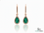 Luxurious 6 carat Pear shape Natural Emerald and Diamond Teardrop DangleEarrings in 14K Gold