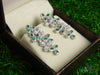 2.50 Teardrop Natural Emerald Diamond Flower Dangle Earrings Elegant Statement Design