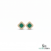 1.90 carat Octagon cut natural emerald earrings for woman's 14k solid gold earrings gift for woman's