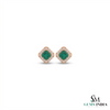1.90 carat Octagon cut natural emerald earrings for woman's 14k solid gold earrings gift for woman's