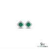 1.90 carat Octagon cut natural emerald earrings for woman's 14k solid gold earrings gift for woman's