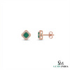 1.90 carat Octagon cut natural emerald earrings for woman's 14k solid gold earrings gift for woman's