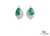 6.20 carat Pear Shaped Natural Emerald and Diamond Leaf Earrings in 14K Gold