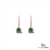 Heart shape Natural Emerald Halo Drop Earrings in 14k Gold Fine Diamond Dangles
