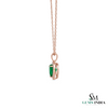 2.50 carat Heart Shape Natural Emerald and Diamond Halo Pendant in 18K Gold