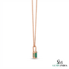 2.20 carat Emerald-Cut Natural Emerald Pendant Necklace in 14K Gold with Diamond Accents