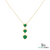 Triple Heart Design Round Natural Emerald Pendant in 14k Gold Romantic May Birthstone Gift