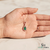 4.50 carat Natural Emerald Drop Pendant Infinity Loop Design with Diamond Halo Timeless Gold Necklace Gift