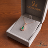 4.50 carat Natural Emerald Drop Pendant Infinity Loop Design with Diamond Halo Timeless Gold Necklace Gift