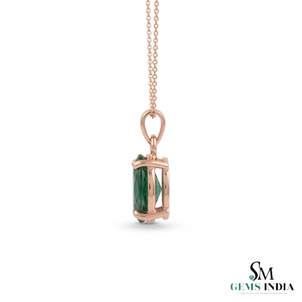 10.40 Carat Natural Emerald Pendant: 14k Gold Cushion Cut Gemstone