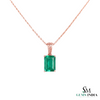 1.10 carat 14K Gold Natural Emerald Pendant Elegant Emerald-Cut Design