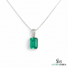 1.10 carat 14K Gold Natural Emerald Pendant Elegant Emerald-Cut Design