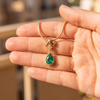 3.50 carat Radiant Teardrop Emerald Pendant Pear Cut Green Gemstone Brilliance