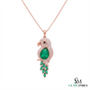 4.50 carat Green Pear Emerald Parrot Pendant Dazzling Gold Pendant for Elegant Style