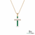 Elegant Natural Emerald Cross Pendant Necklace in 14K Gold Unique Pendant for her