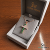 Elegant Natural Emerald Cross Pendant Necklace in 14K Gold Unique Pendant for her