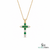 Elegant Emerald and Diamond Faith Cross Pendant for Women Symbolic Fine Jewelry Gift
