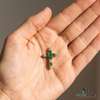 Elegant Emerald and Diamond Faith Cross Pendant for Women Symbolic Fine Jewelry Gift